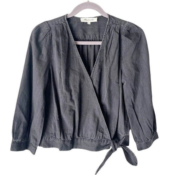 Madewell Tops - Madewell Top Women's Medium Wrap Top in Gray Black K3810